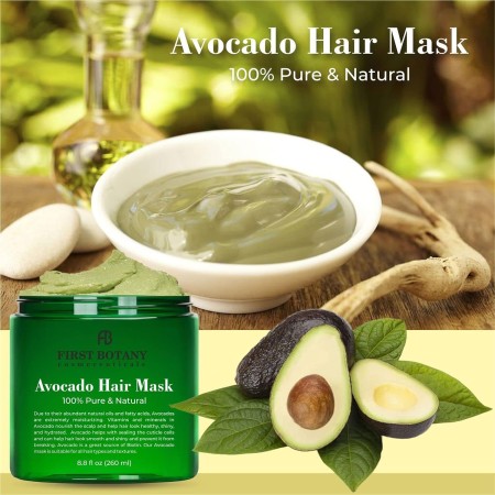 Mascarilla nutritiva para el cabello con karité de aguacate, mascarilla reparadora para cabello seco dañado y crecimiento,