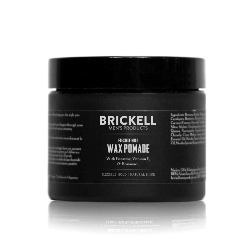 Brickell - Pomada de cera flexible para hombre, natural y orgánica, sin irritación, brillo natural, 2 onzas, perfumada