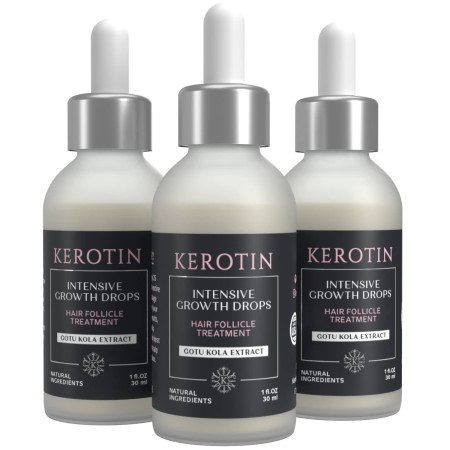 Kerotin - Suero para el crecimiento del cabello con aceite de ricino para la pérdida de cabello en mujeres, bloqueador de DHT,