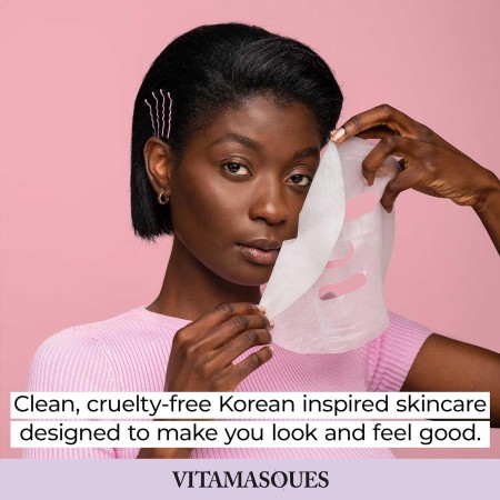 Vitamasques Kit de hojas de cuidado de la piel, paquete de 7, colección jugosa de máscaras faciales de triple capa -