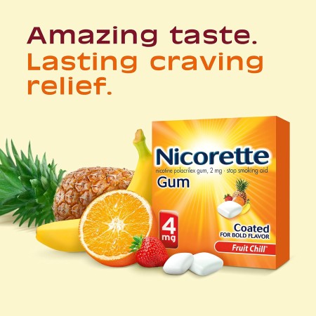 Nicorette Chicle de nicotina, 4 mg, Fruta Chill 160 unidades