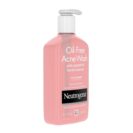 Neutrogena Limpiador de poros de pomelo rosa con ácido salicílico sin aceite y limpiador facial con vitamina C, 9.1 onzas