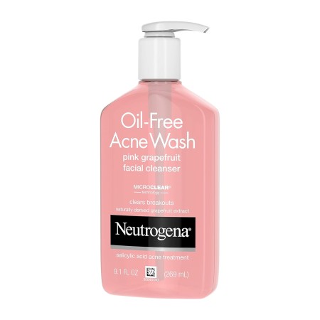 Neutrogena Limpiador de poros de pomelo rosa con ácido salicílico sin aceite y limpiador facial con vitamina C, 9.1 onzas