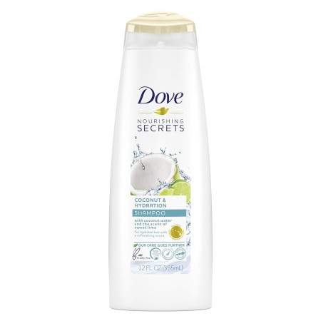 Dove Nourishing Secrets Champú para cabello seco coco e hidratación con aroma refrescante a lima, 12 onzas, 6 unidades