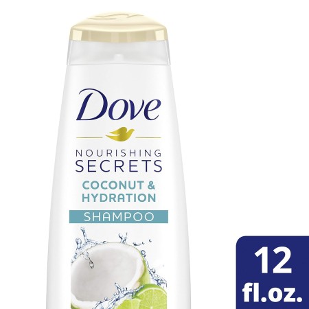 Dove Nourishing Secrets Champú para cabello seco coco e hidratación con aroma refrescante a lima, 12 onzas, 6 unidades