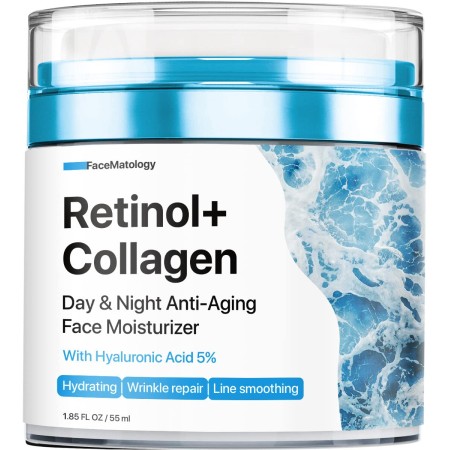 Crema hidratante facial con retinol, para hombres y mujeres, antienvejecimiento día y noche, cuello con retinol, colágeno ácido