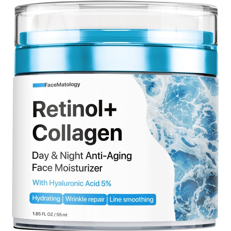 Crema hidratante facial con retinol, para hombres y mujeres, antienvejecimiento día y noche, cuello con retinol, colágeno ácido Crema hidratante facial con retinol, para hombres y mujeres, antienvejecimiento día y noche, cuello con retinol, colágeno ácido