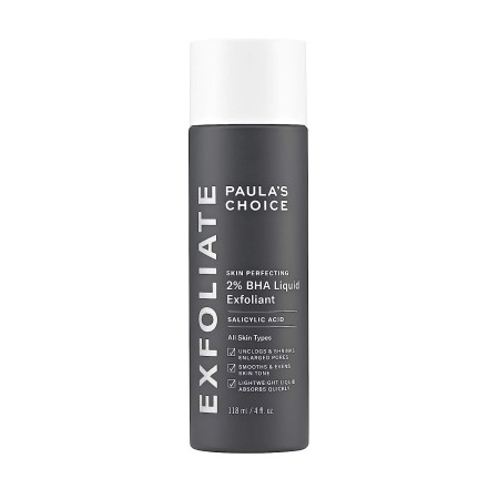 Paula's Choice Skin Perfecting - Exfoliante líquido de ácido salicílico al 2% BHA, exfoliante facial suave para puntos negros,