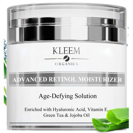 Crema humectante Retinol antienvejecimiento para la cara y el contorno de ojos con 2.5% de Retinol y ácido hialurónico. La mejor