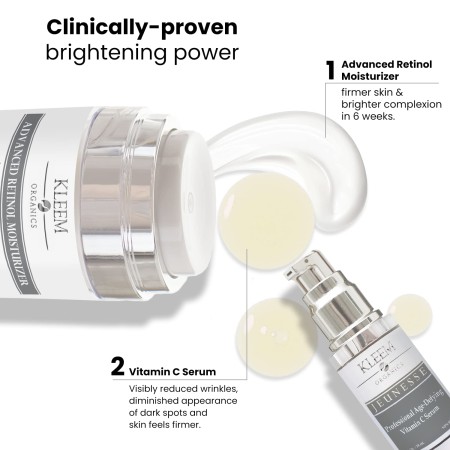 Crema humectante Retinol antienvejecimiento para la cara y el contorno de ojos con 2.5% de Retinol y ácido hialurónico. La mejor