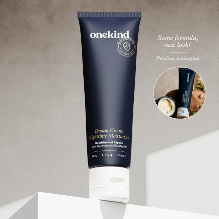 Onekind Crema hidratante nocturna Dream Cream | Hidratante antienvejecimiento multicorrectivo con escualano para la cara, repara