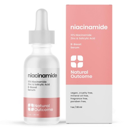 Suero de niacinamida para la cara por Natural Outcome Skin Care, B-Boost Niacinamida 10% Plus Zinc 2% ácido salicílico + ácido