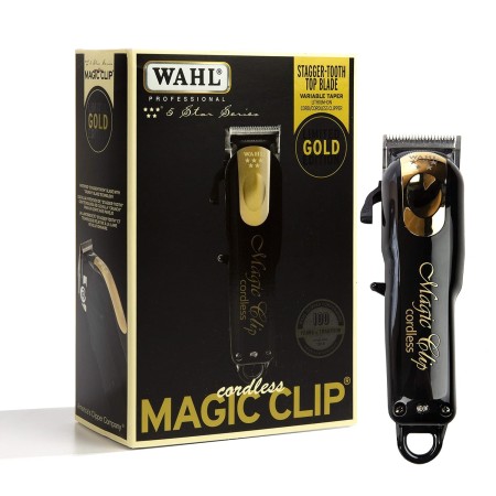 Wahl Professional Clip mágico inalámbrico de 5 estrellas edición limitada negro y dorado 8148 - Ideal para estilistas