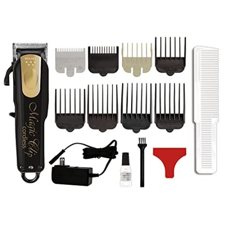 Wahl Professional Clip mágico inalámbrico de 5 estrellas edición limitada negro y dorado 8148 - Ideal para estilistas