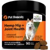 Pet Honesty Suplemento de cáñamo para cadera y articulaciones para perros, aceite de cáñamo y polvo de cáñamo, glucosamina