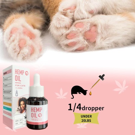 Calma a tu amigo felino con aceite de cáñamo para gatos, mejorado con ácidos grasos omega para ansiedad, dolor, digestión,