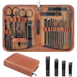 Kit profesional de manicura y pedicura de 26 piezas, juego de cortaúñas.