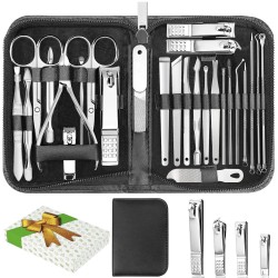 Kit profesional de manicura y pedicura de 26 piezas, juego de cortaúñas.