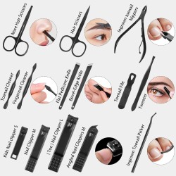 Kit profesional de manicura y pedicura de 26 piezas, juego de cortaúñas.