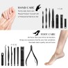Kit profesional de manicura y pedicura de 26 piezas, juego de cortaúñas.