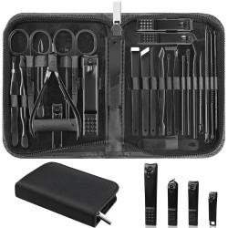 Kit profesional de manicura y pedicura de 26 piezas, juego de cortaúñas.
