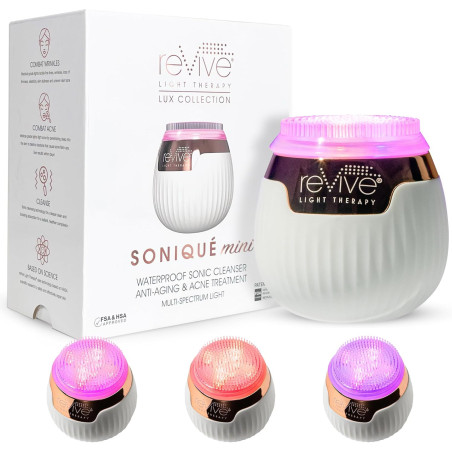 Cepillo limpiador facial sónico recargable con terapia de luz azul y roja de grado médico para el cuidado del rostro