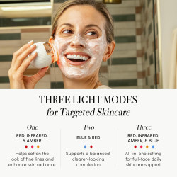 Cepillo limpiador facial sónico recargable con terapia de luz azul y roja de grado médico para el cuidado del rostro