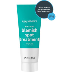 Amazon Basics Tratamiento avanzado para manchas de imperfecciones con medicamento para el acné con ácido salicílico
