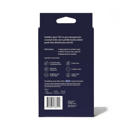 Parches de emergencia de espinillas para cara
