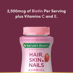 Natures Bounty Soluciones óptimas caramelos para cabello, piel y uñas