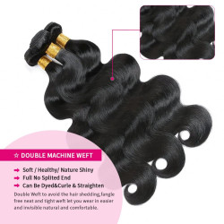 MDL 12A Mechones de cabello humano con ondas naturales