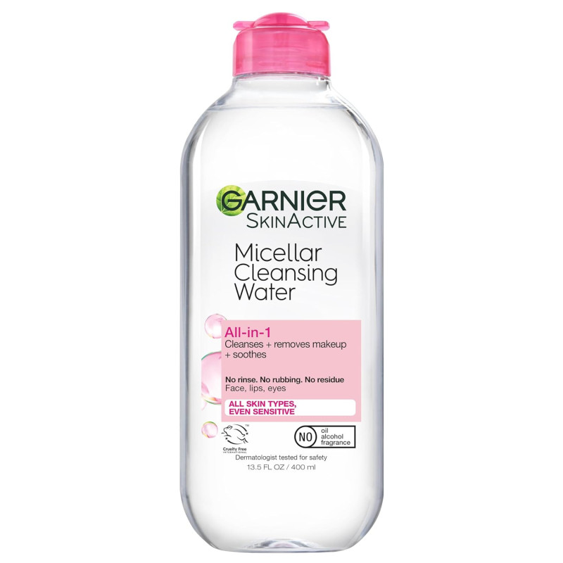 Agua micelar de limpieza para el rostro, todo en 1 limpiador y desmaquillante, Garnier, Normal