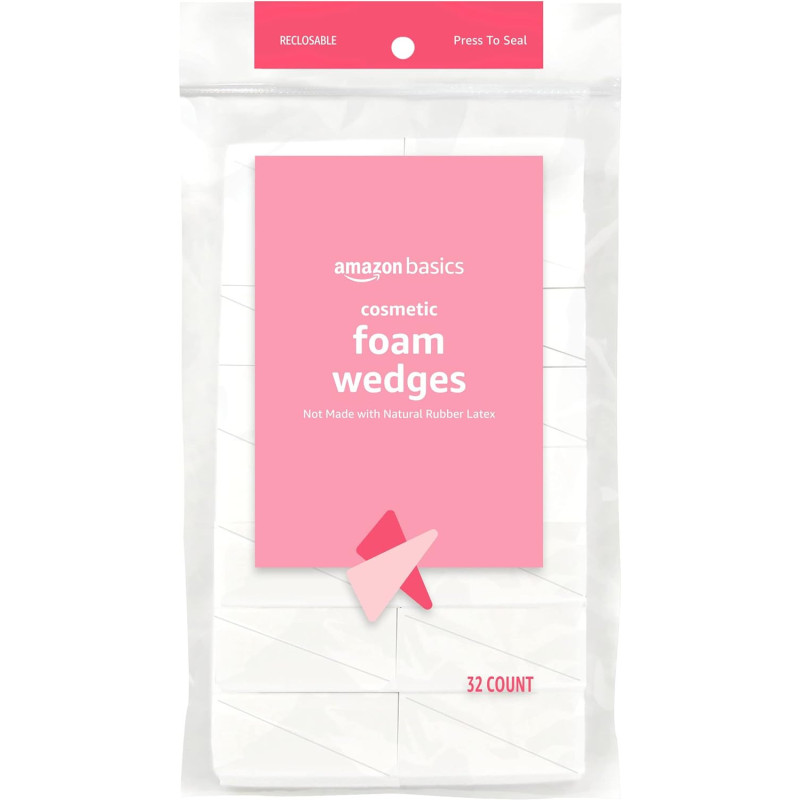 Amazon Basics Cuñas de espuma cosmética para maquillaje, 32 unidades