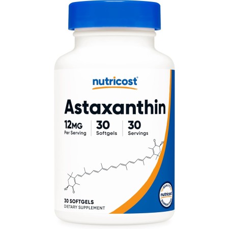 Nutricost astaxantina, 12 mg, 1 botella, 1