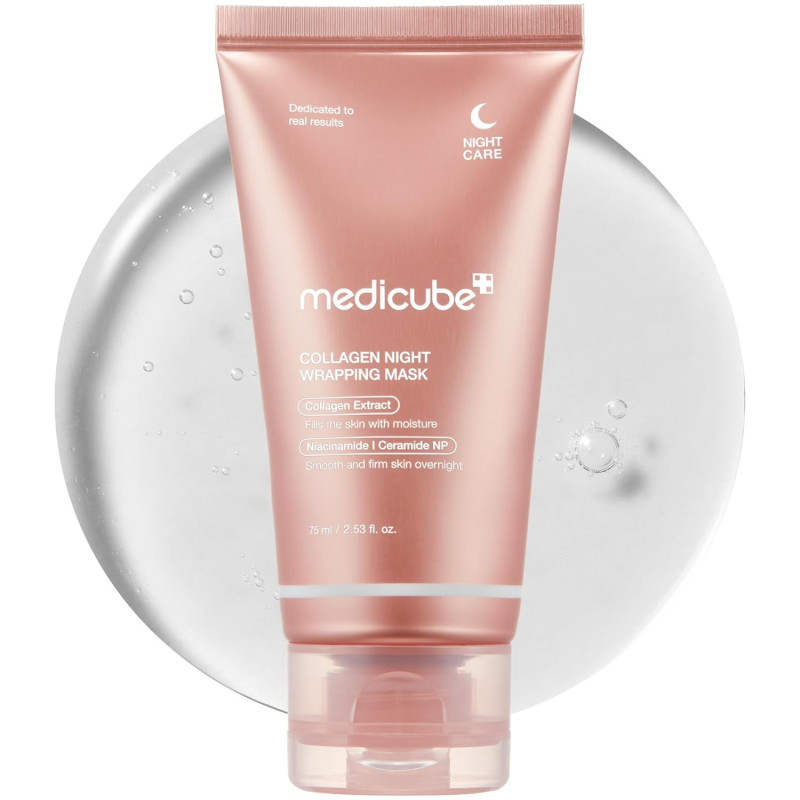 medicube Paquete de mascarilla facial de colágeno para envolver durante la noche