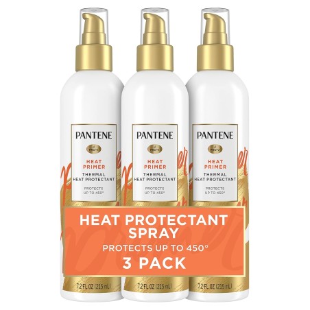 Pantene Pro-V Spray protector de calor, imprimación térmica para cabello, paquete de 3, 21.6 onzas en total