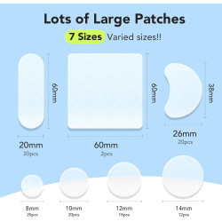 LitBear Parches grandes para espinillas (7 tamaños, 112 unidades)