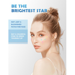 Parches de espinillas para cara, parches de acné hidrocoloide de estrellas