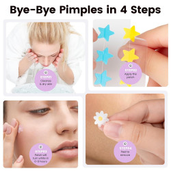 Lindos parches de espinillas, parches coreanos para el acné con estrellas para el cuidado de la piel para la cara