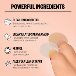 PEACE OUT Acne Day & Night Duo, parches hidrocoloides transparentes para granos para el día y la noche