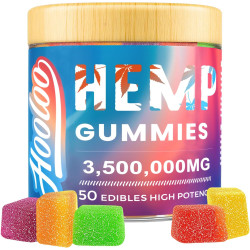 HOOLOO Gomitas de cáñamo para adultos, 6 sabores afrutados para dormir profundamente