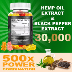 Gomitas de cáñamo extra fuerte infundidas natural orgánico extracto de aceite de cáñamo para reducir el estrés