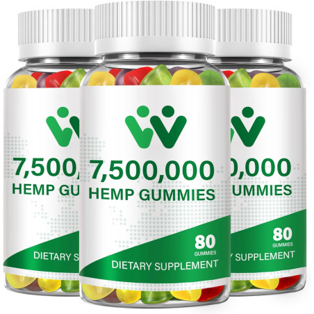3 paquetes de gomitas de cáñamo orgánico 7,500,000 de alta resistencia