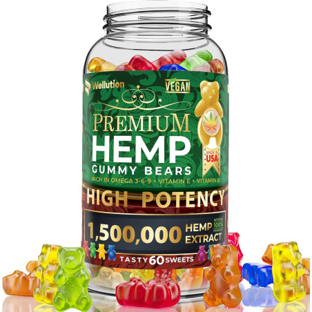 Wellution - Gomitas de cáñamo 1,500,000 XXG de alta potencia