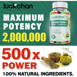 Paquete de 2 gomitas de cáñamo de alta potencia para dormir, dolor, ansiedad