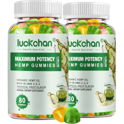 Paquete de 2 gomitas de cáñamo de alta potencia para dormir, dolor, ansiedad