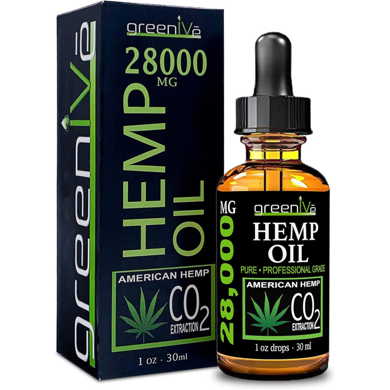 GreenIVe 28,000 mg de aceite de cáñamo con extracción vegana Omegas C02