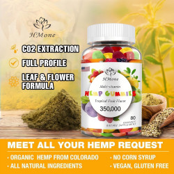 1 paquete de gomitas de cáñamo orgánico de alta potencia con extracto de aceite de cáñamo puro