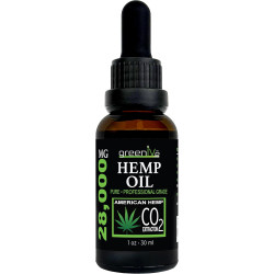 GreenIVe Gotas de cáñamo de 28,000 mg de aceite de cáñamo cultivado naturalmente