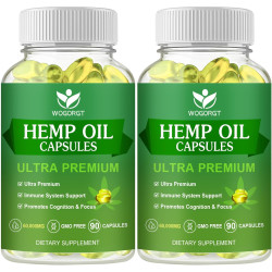 Cápsulas de aceite de cáñamo (paquete de 2) - 60,000 de máxima fuerza